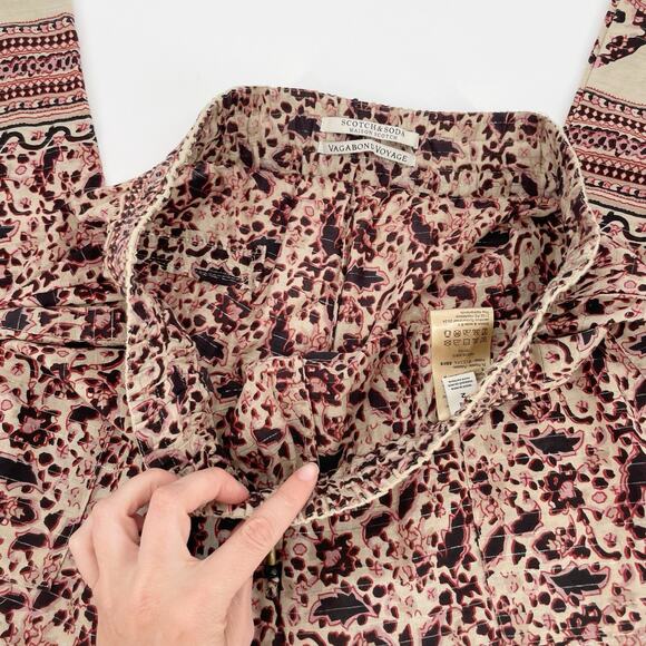 Scotch & Soda Vagabond Voyage Sz 2 Boho Pattern Pants Women's Pull On Drawstring - Picture 3 of 10